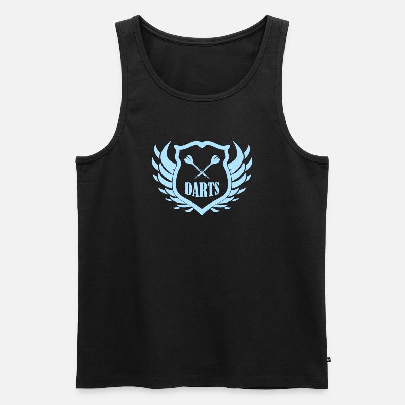 Darts Schild Emblem Flügeln - Männer Premium Bio Tank Top - Schwarz