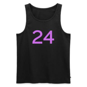 24 - Débardeur bio Premium Homme - noir - Devant - AI Model Male 178 light (178cm)