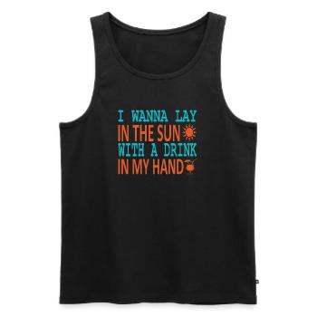 Lay in sun drink in hand - Männer Premium Bio Tank Top - Schwarz - Vorne - AI Model Male 178 light (178cm)