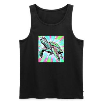 Schildkröte - Männer Premium Bio Tank Top - Schwarz - Vorne - AI Model Male 178 light (178cm)
