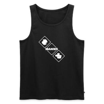 Marius Diamant Logo Vogel - Männer Premium Bio Tank Top - Schwarz - Vorne - AI Model Male 178 light (178cm)