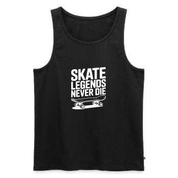 Skate Legends Never Die - Men's Premium Organic Tank Top - black - Front - Michal (187cm)