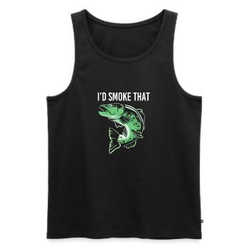 Trout Fishing Hook Fishing Rod Angler Frogfish - Men's Premium Organic Tank Top - black - Front - AI Model Male 178 light (178cm)