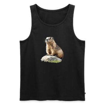 Marmottes Marmotte - Débardeur bio Premium Homme - noir - Devant - Michal (187cm)
