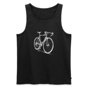Rennrad Line Art minimalistisch Radsport - Männer Premium Bio Tank Top - Schwarz - Vorne - Michal (187cm)