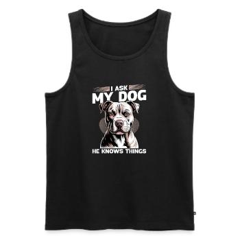 Pitbull Terrier Pittie Dog Breed - Männer Premium Bio Tank Top - Schwarz - Vorne - AI Model Male 178 light (178cm)