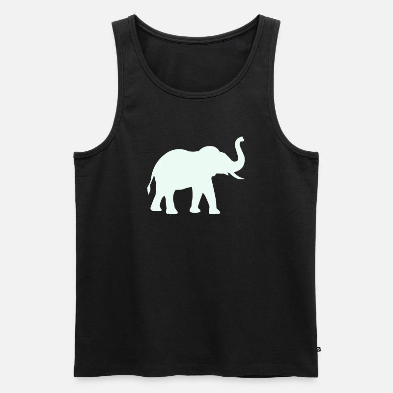 Elefanten Silhouette Mintpastell - Männer Premium Bio Tank Top - Schwarz