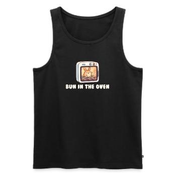 Pregnant woman in a bun in the oven – funny sw - Men's Premium Organic Tank Top - black - Front - Michal (187cm)