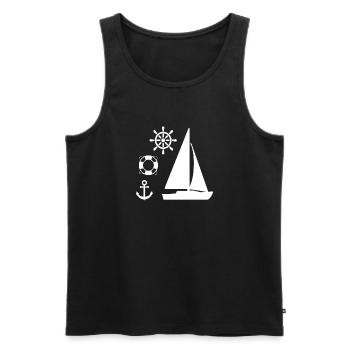 Sail - Men's Premium Organic Tank Top - black - Front - Michal (187cm)