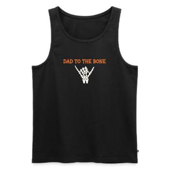 Halloween Dad To The Bone Skeleton Hand Fun Papa - Men's Premium Organic Tank Top - black - Front - AI Model Male 178 light (178cm)