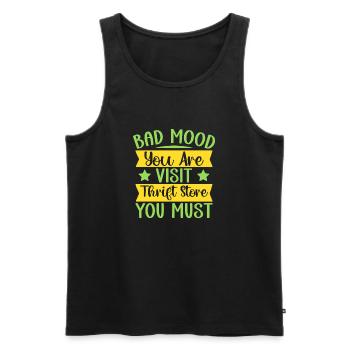 Thrift Shopper Bad Mood Visit Thrift Store Thrift - Männer Premium Bio Tank Top - Schwarz - Vorne - AI Model Male 178 light (178cm)