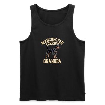 Manchester Terrier Grandpa Gift - Men's Premium Organic Tank Top - black - Front - AI Model Male 178 light (178cm)