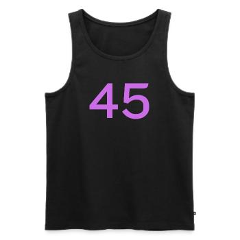 45 - Men's Premium Organic Tank Top - black - Front - AI Model Male 178 light (178cm)