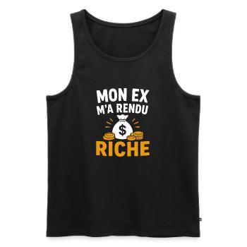Mon ex m'a rendu riche - Débardeur bio Premium Homme - noir - Devant - Michal (187cm)