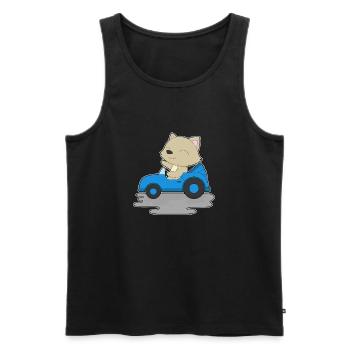Cat Car - Men's Premium Organic Tank Top - black - Front - AI Model Male 178 light (178cm)