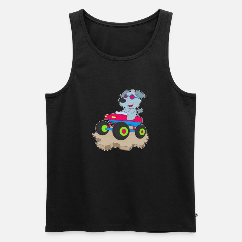 Hund Auto - Männer Premium Bio Tank Top - Schwarz