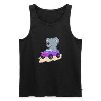 Koala Car - Débardeur bio Premium Homme - noir - Devant - Michal (187cm)