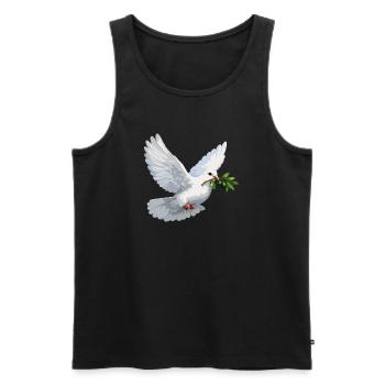 Dove with Olive Branch - Men's Premium Organic Tank Top - black - Front - AI Model Male 178 light (178cm)