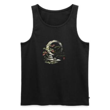 Zen im Grünen - Männer Premium Bio Tank Top - Schwarz - Vorne - Michal (187cm)