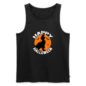 Frohes Halloween Dino Silhouette - Männer Premium Bio Tank Top - Schwarz - Vorne - Michal (187cm)