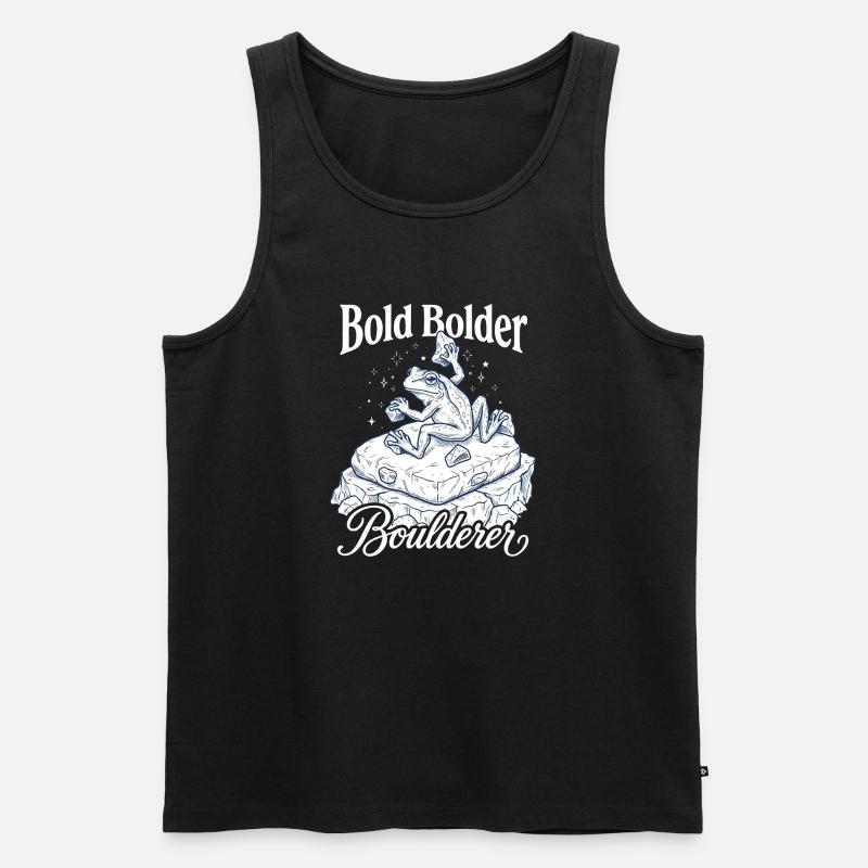 Bouldern Bold Bolder Boulderer - Männer Premium Bio Tank Top - Schwarz