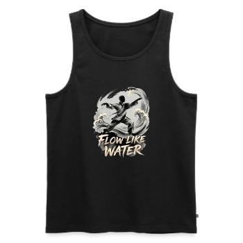 Flow Like Water Tai Chi - Men's Premium Organic Tank Top - black - Front - Michal (187cm)