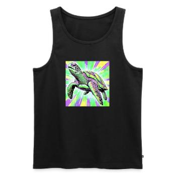 turtle - Men's Premium Organic Tank Top - black - Front - Michal (187cm)