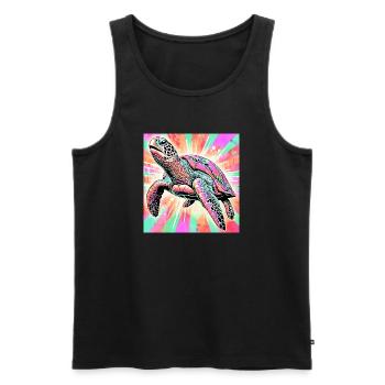 tortue - Débardeur bio Premium Homme - noir - Devant - Michal (187cm)