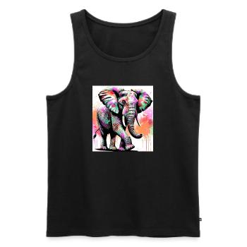 Elefant - Männer Premium Bio Tank Top - Schwarz - Vorne - Michal (187cm)