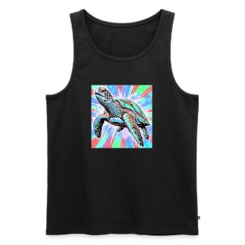 tortue - Débardeur bio Premium Homme - noir - Devant - Michal (187cm)