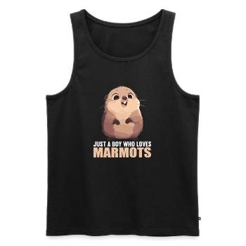 Marmottes Marmotte - Débardeur bio Premium Homme - noir - Devant - Michal (187cm)