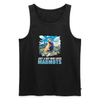 Marmottes Marmotte - Débardeur bio Premium Homme - noir - Devant - Michal (187cm)
