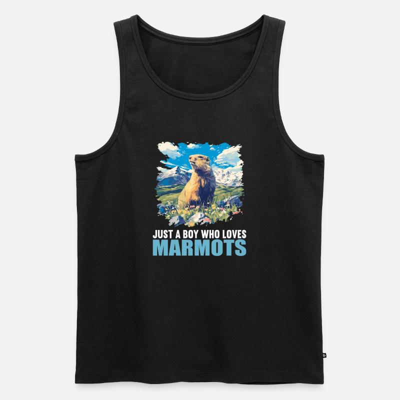 Murmeltiere Murmeltier - Männer Premium Bio Tank Top - Schwarz
