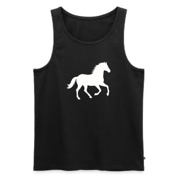 Silhouette eines wilden Pferdes - Männer Premium Bio Tank Top - Schwarz - Vorne - AI Model Male 178 light (178cm)