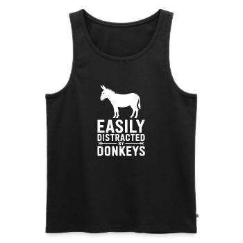 Esel Sprüche Esel Lustiges Esel Geschenk - Männer Premium Bio Tank Top - Schwarz - Vorne - Michal (187cm)