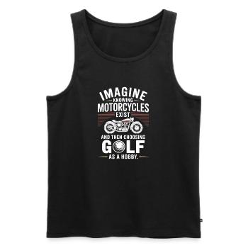 Motorcycles Exist Chopper Motorcycle Rider Biker - Men's Premium Organic Tank Top - black - Front - Michal (187cm)