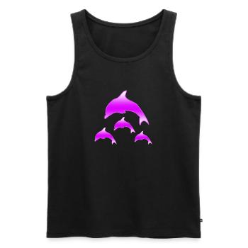 Dolphins - Men's Premium Organic Tank Top - black - Front - AI Model Male 178 light (178cm)