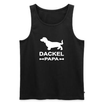Dackel - Männer Premium Bio Tank Top - Schwarz - Vorne - AI Model Male 178 light (178cm)