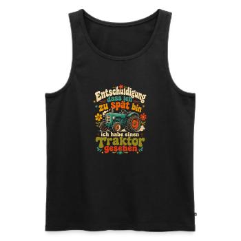 Entschuldigung: Traktor gesehen - Männer Premium Bio Tank Top - Schwarz - Vorne - AI Model Male 178 light (178cm)