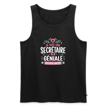 Secrétaire Géniale Édition Limitée - Débardeur bio Premium Homme - noir - Devant - Michal (187cm)