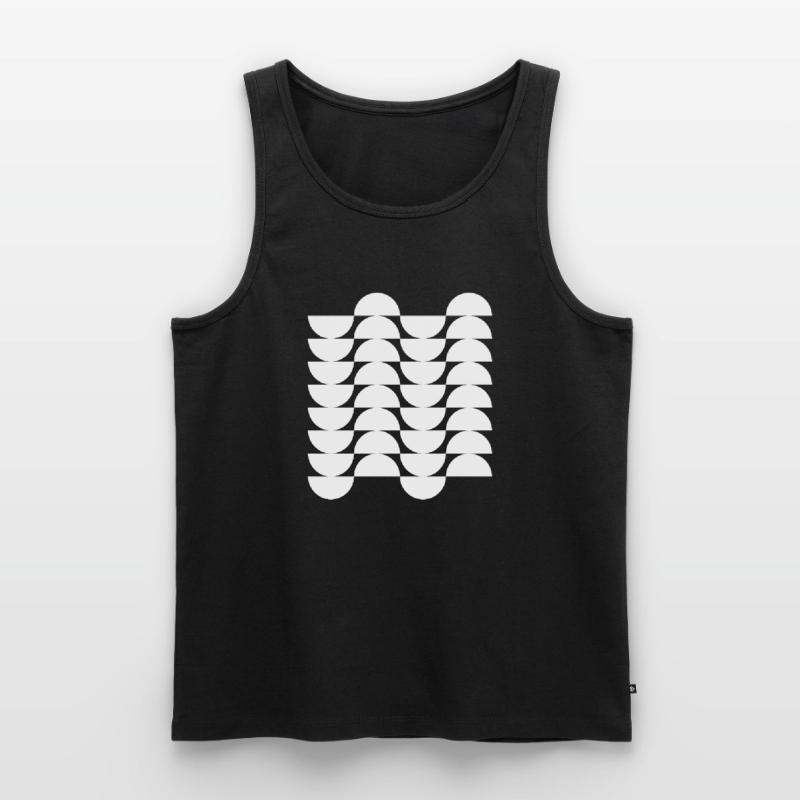 Wavegrid Half-Circle Pattern Men's Premium Organic Tank Top
