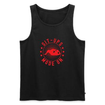 Fitness Fanatics Sit-Ups Mode On Calisthenics Gym - Men's Premium Organic Tank Top - black - Front - Michal (187cm)