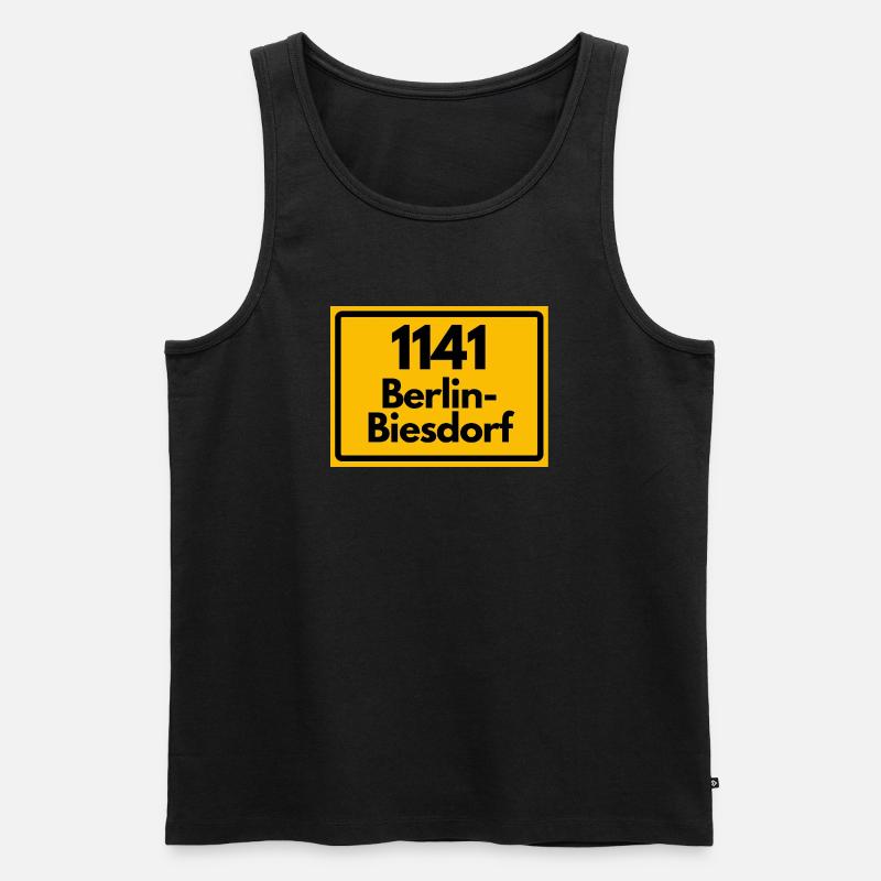 1141 BERLIN-BIESDORF DDR RETRO OSTALGIE - Männer Premium Bio Tank Top - Schwarz