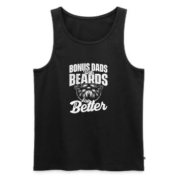 Bonus-Väter Bärte Besserer Stiefvater Vater - Männer Premium Bio Tank Top - Schwarz - Vorne - AI Model Male 178 light (178cm)