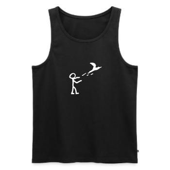 Lâche-le - Débardeur bio Premium Homme - noir - Devant - AI Model Male 178 light (178cm)