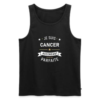 Ascendant Cancer Parfaite - Débardeur bio Premium Homme - noir - Devant - Michal (187cm)