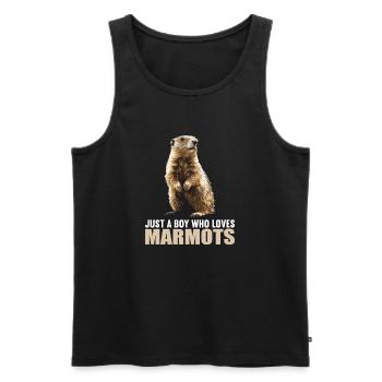 Marmottes Marmotte - Débardeur bio Premium Homme - noir - Devant - Michal (187cm)