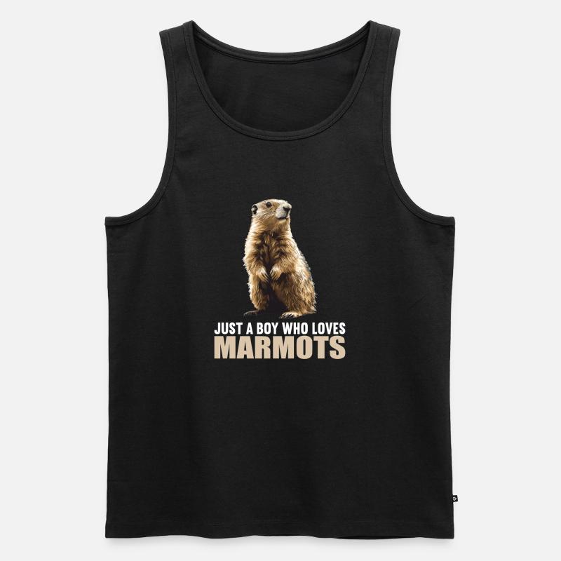 Murmeltiere Murmeltier - Männer Premium Bio Tank Top - Schwarz