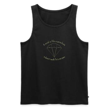 A mind is like a parachute - Männer Premium Bio Tank Top - Schwarz - Vorne - AI Model Male 178 light (178cm)