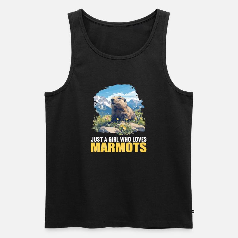 Murmeltiere Murmeltier - Männer Premium Bio Tank Top - Schwarz